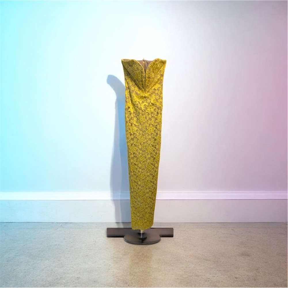 Elegant Yellow Lace Dress